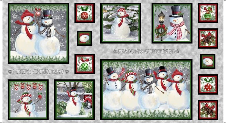 Winter Greetings Snowman Fabric: A Crafting Delight for the Season